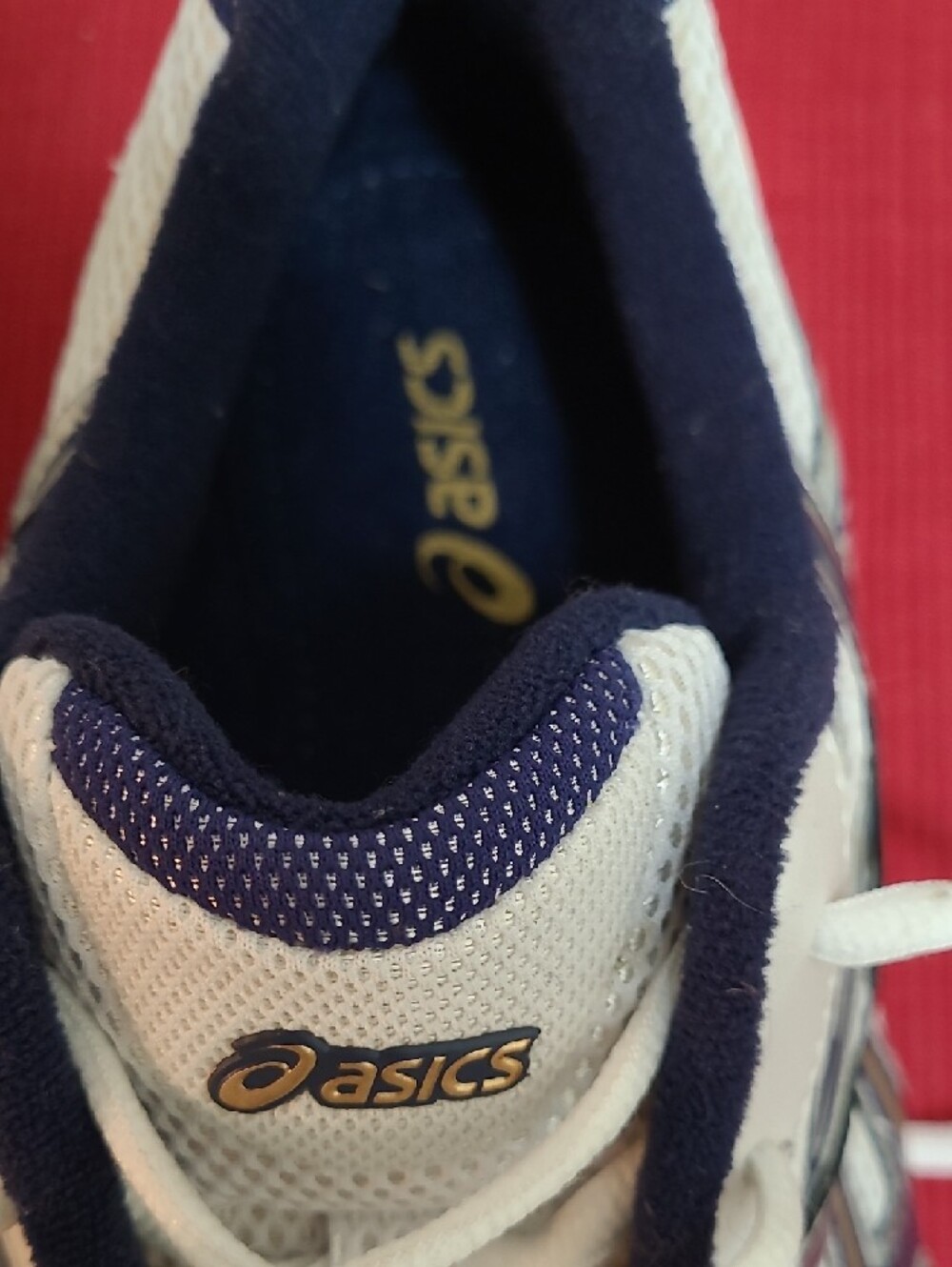 Asics White & Navy Men's Athletic Running Sneakers - Picture 3 of 11
